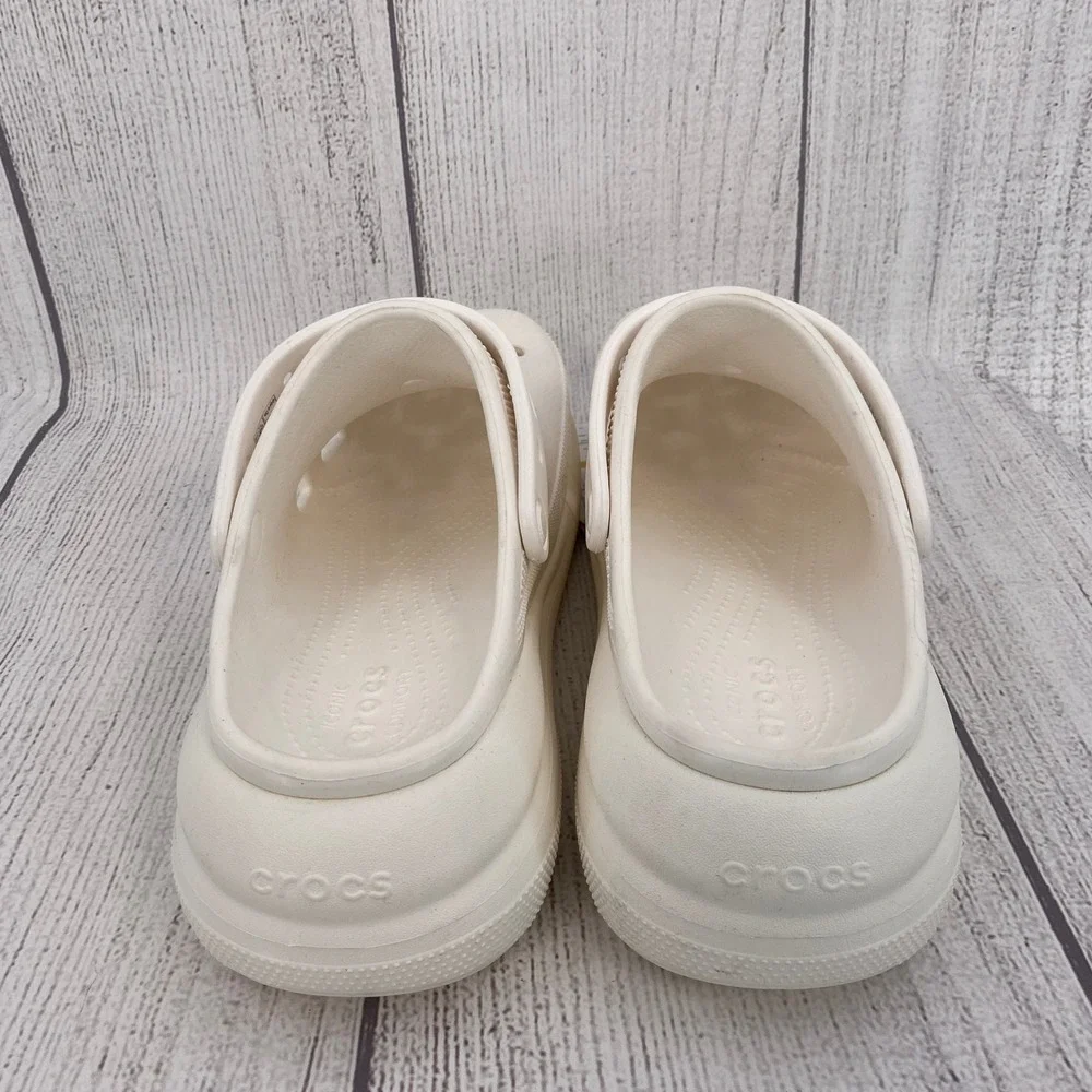 Crocs Classic Crush Clog Mens 11 Womens 13 White Platform Chunky Comfort Shoes